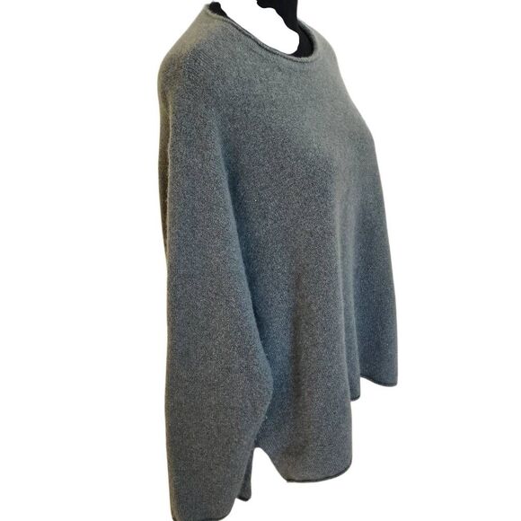 Eileen Fisher Womens Heather Cashmere Silk Blend Pullover Sweater Green Medium - Picture 4 of 11